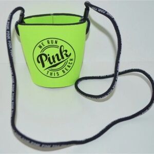 VICTORIA'S SECRET PINK LIME GREEN LOOZIE KOOZIE CAN BEER SODA DRINK FOAM HOLDER